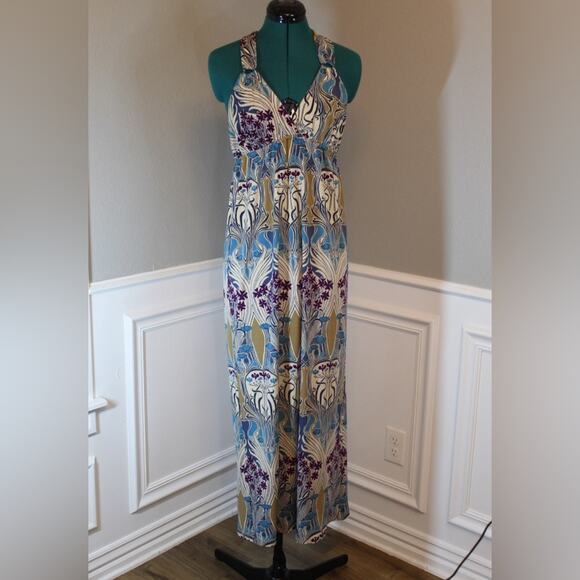 Jonathan Martin Dresses & Skirts - Jonathan Martin Women’s Blue Purple Art Nouveau Print Maxi Dress – Size 10